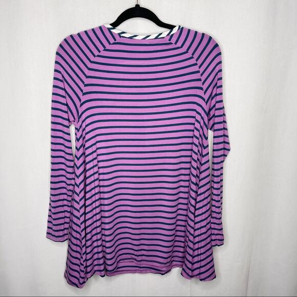 MATILDA JANE / No Limitations purple striped pocket tunic top / S - Picture 2 of 7